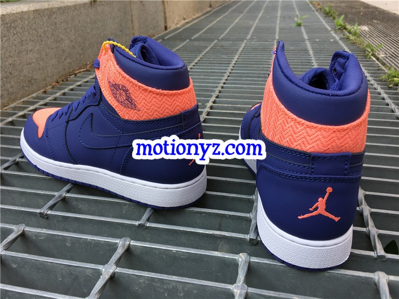 Authentic Air Jordan 1 High Retro GS Orange Blue